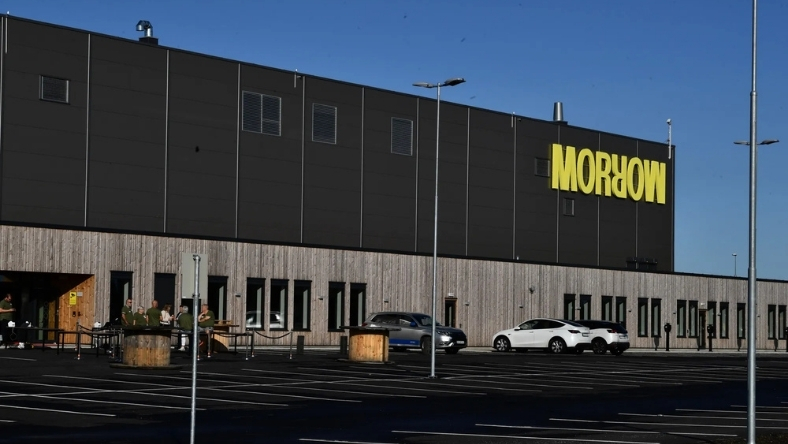 Morrow company signage on the exterior of the industrial building